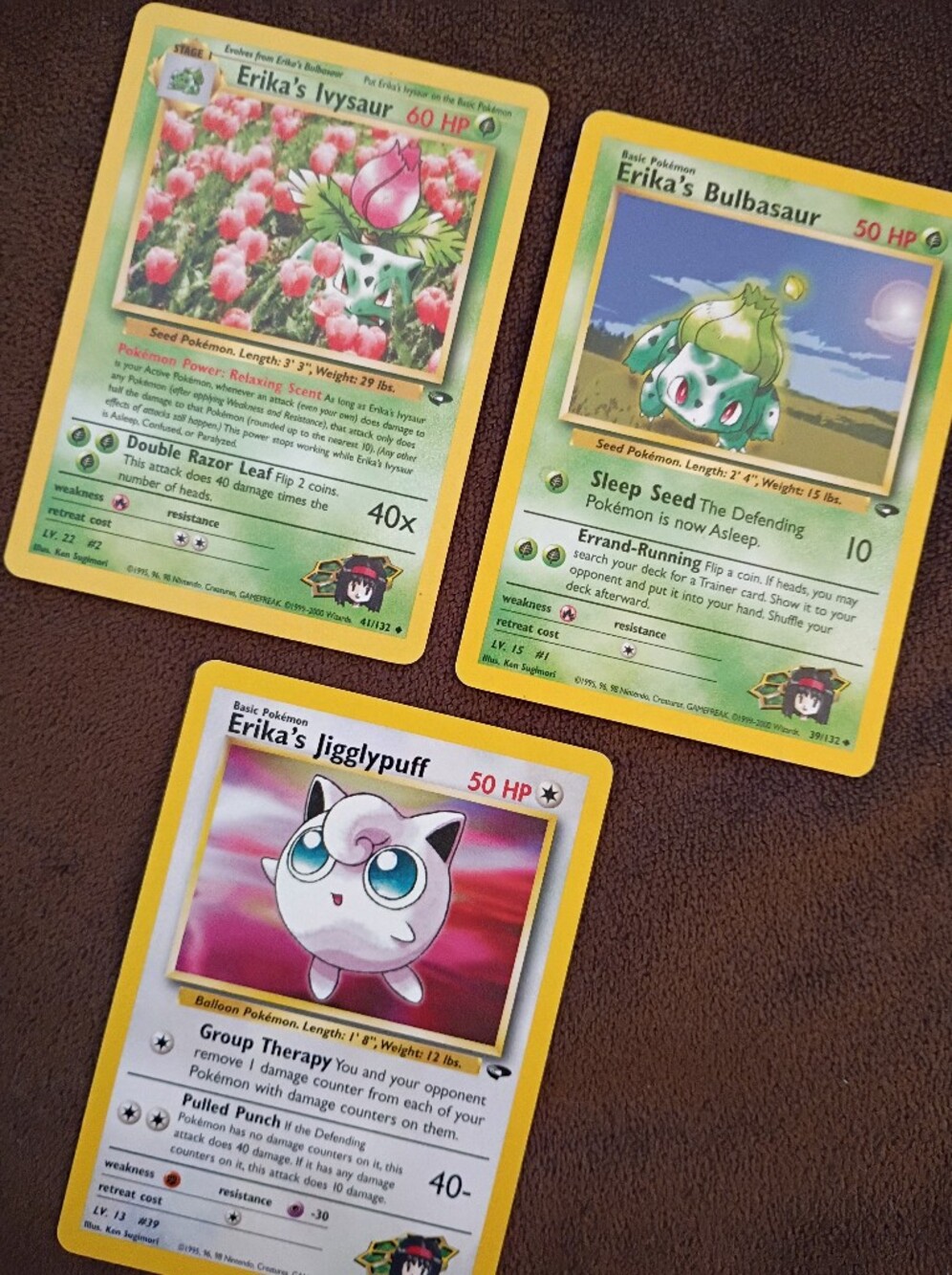 Pokemon Erika's Trainer Card Lot Of 3